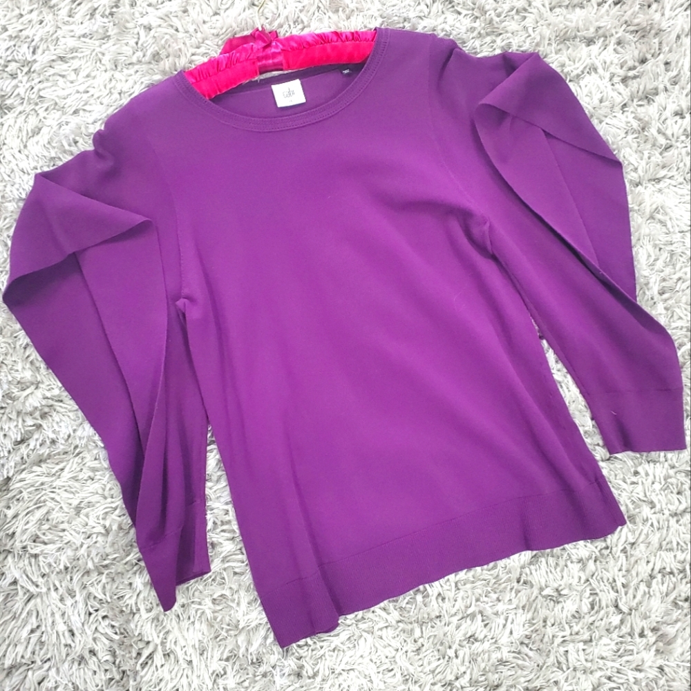 Cabi Open Long Sleeve Purple Casual Top Size M